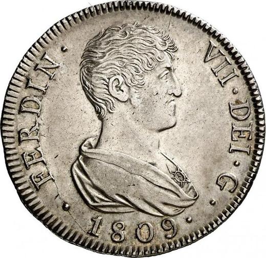 Аверс монеты - 4 реала 1809 года C SF - цена серебряной монеты - Испания, Фердинанд VII