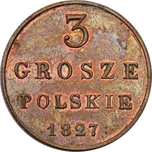 Реверс монеты - 3 гроша 1827 года FH - цена  монеты - Польша, Царство Польское