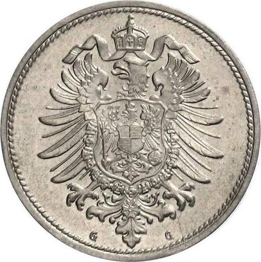 Rewers monety - 10 fenigów 1874 G "Typ 1873-1889" - cena  monety - Niemcy, Cesarstwo Niemieckie