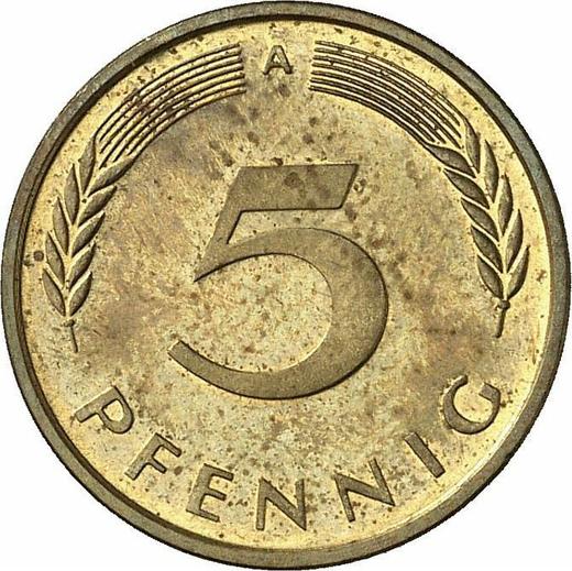 Аверс монеты - 5 пфеннигов 1990 года A - цена  монеты - Германия, ФРГ