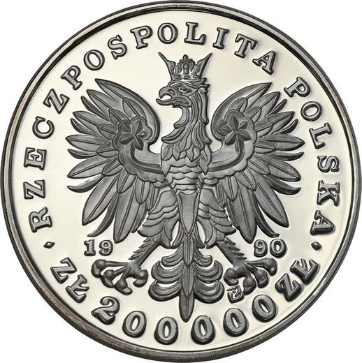 Anverso 200000 eslotis 1990 "Bicentenario de la muerte de Tadeusz Kościuszko" - valor de la moneda de plata - Polonia, República moderna