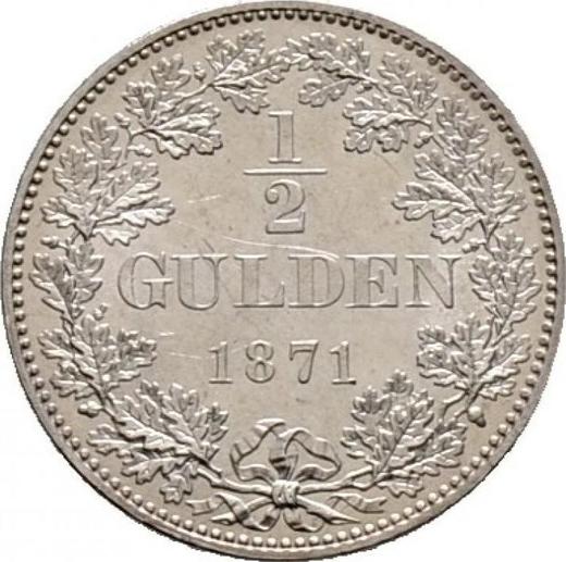 Rewers monety - 1/2 guldena 1871 - cena srebrnej monety - Wirtembergia, Karol I