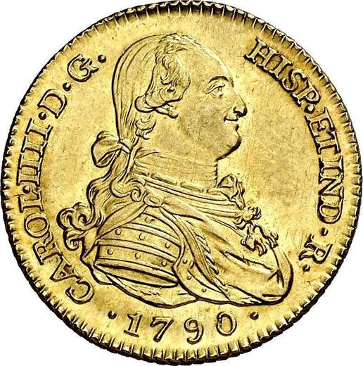 Awers monety - 2 escudo 1790 M MF - cena złotej monety - Hiszpania, Karol IV
