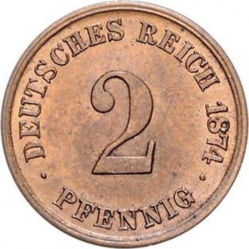 Avers 2 Pfennig 1874 E "Typ 1873-1877" - Münze Wert - Deutschland, Deutsches Kaiserreich