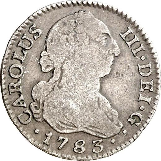 Avers 2 Reales 1783 M JD - Silbermünze Wert - Spanien, Karl III