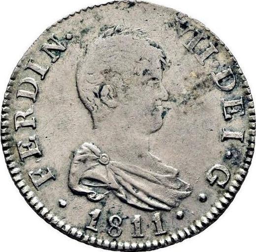 Аверс монеты - 2 реала 1811 года C FS "Тип 1810-1811" - цена серебряной монеты - Испания, Фердинанд VII