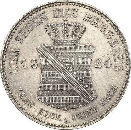 Reverse Thaler 1824 S "Mining" - Silver Coin Value - Saxony-Albertine, Frederick Augustus I