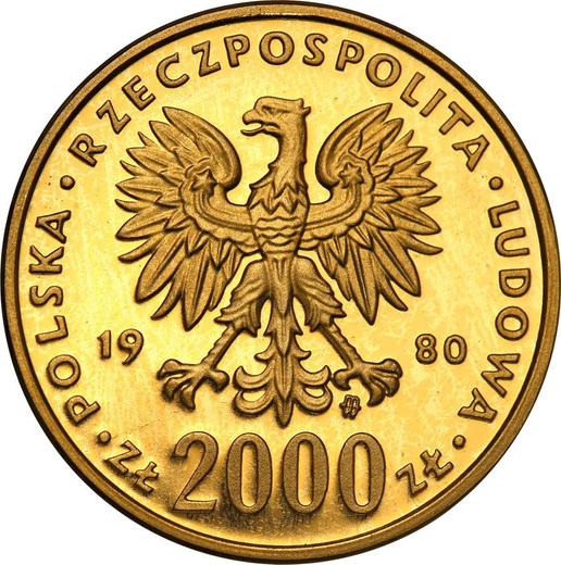 Obverse 2000 Zlotych 1980 MW "XIII Winter Olympic Games - Lake Placid 1980" Gold - Gold Coin Value - Poland, Peoples Republic