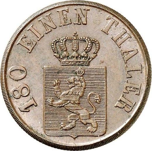 Аверс монеты - 2 геллера 1843 года - цена  монеты - Гессен-Кассель, Вильгельм II