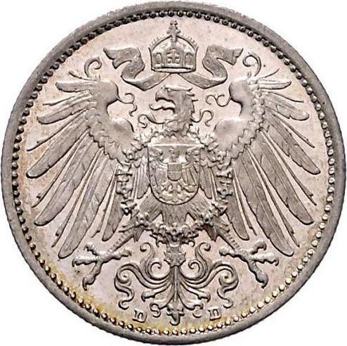 Reverso 1 marco 1915 D "Tipo 1891-1916" - valor de la moneda de plata - Alemania, Imperio alemán