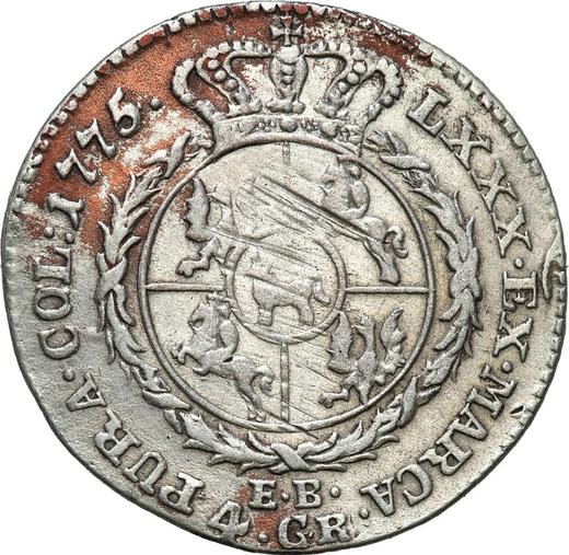 Реверс монеты - Злотовка (4 гроша) 1775 года EB - цена серебряной монеты - Польша, Станислав II Август