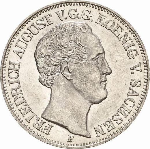 Аверс монеты - Талер 1854 года F - цена серебряной монеты - Саксония-Альбертина, Фридрих Август II