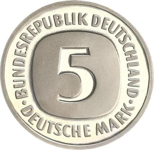 Anverso 5 marcos 1976 J - valor de la moneda  - Alemania, RFA