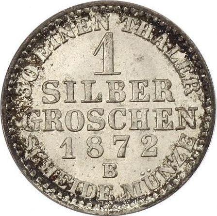 Reverso 1 Silber Groschen 1872 B - valor de la moneda de plata - Prusia, Guillermo I