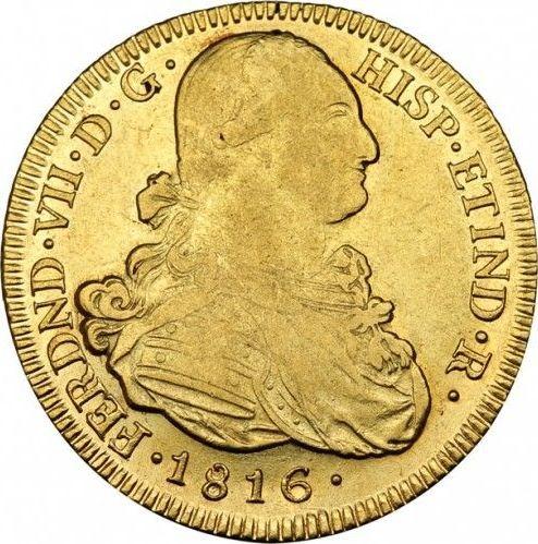 Anverso 8 escudos 1816 P F - valor de la moneda de oro - Colombia, Fernando VII