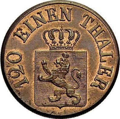 Аверс монеты - 3 геллера 1844 года - цена  монеты - Гессен-Кассель, Вильгельм II