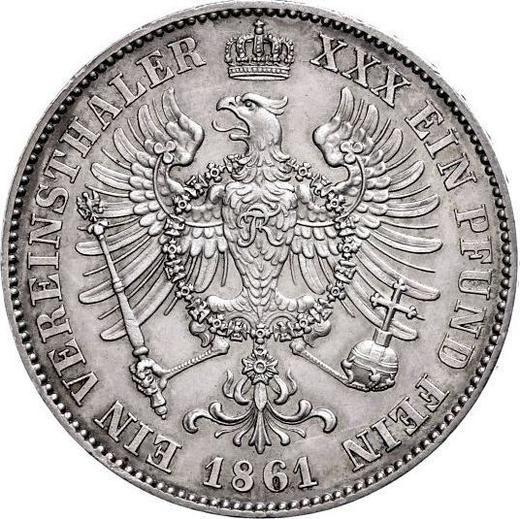 Reverso Tálero 1861 A - valor de la moneda de plata - Prusia, Guillermo I