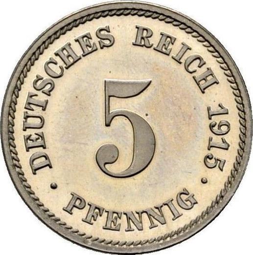 Аверс монеты - 5 пфеннигов 1915 года E "Тип 1890-1915" - цена  монеты - Германия, Германская Империя