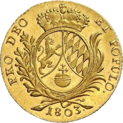 Реверс монеты - Дукат 1803 года - цена золотой монеты - Бавария, Максимилиан I