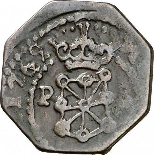 Реверс монеты - 1 мараведи 1769 года PA - цена  монеты - Испания, Карл III