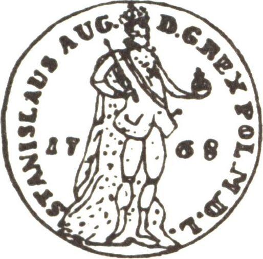 Аверс монеты - Дукат 1768 года FS "Фигура короля" - цена золотой монеты - Польша, Станислав II Август