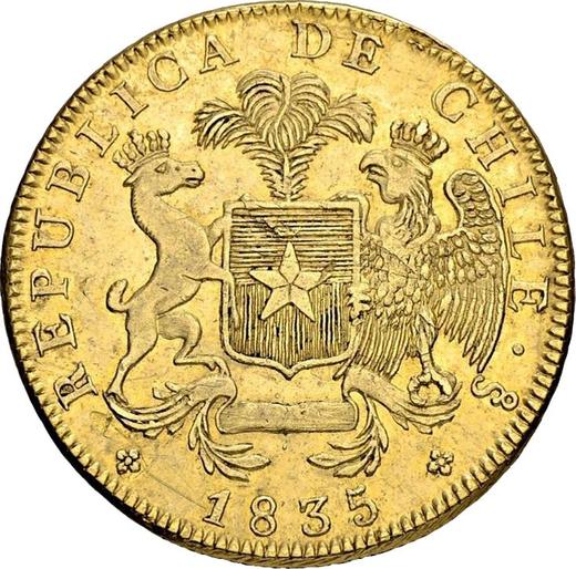 Аверс монеты - 8 эскудо 1835 года So IJ - цена золотой монеты - Чили, Республика