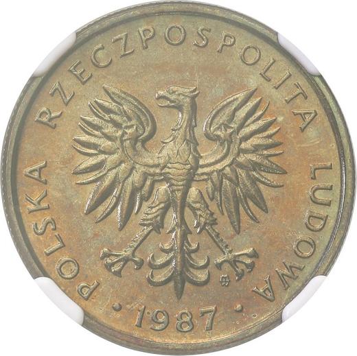 Anverso 5 eslotis 1987 MW - valor de la moneda  - Polonia, República Popular