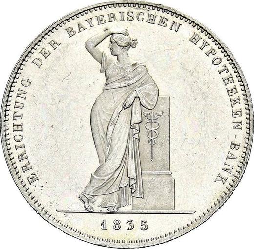 Reverso Tálero 1835 "Banco Hipotecario" - valor de la moneda de plata - Baviera, Luis I de Baviera