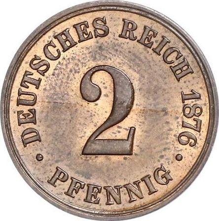Аверс монеты - 2 пфеннига 1876 года B "Тип 1873-1877" - цена  монеты - Германия, Германская Империя