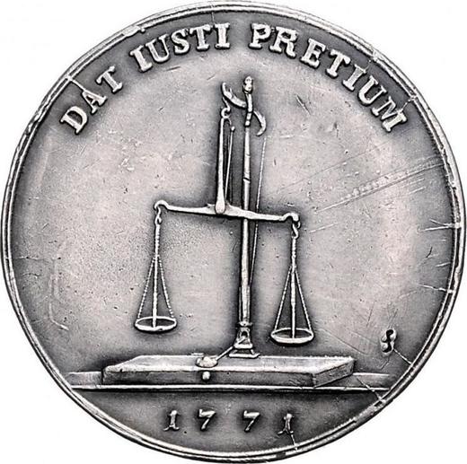 Reverso Prueba Tálero 1771 - valor de la moneda  - Polonia, Estanislao II Poniatowski