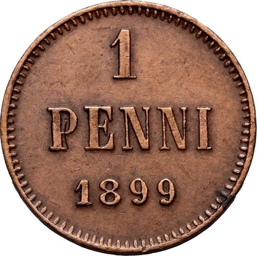 Реверс монеты - 1 пенни 1899 года - цена  монеты - Финляндия, Великое княжество