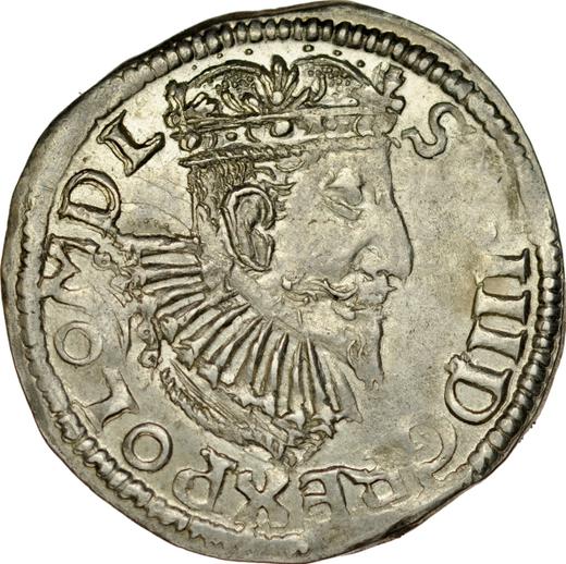 Аверс монеты - Трояк (3 гроша) 1596 года IF SC "Быдгощский монетный двор" - цена серебряной монеты - Польша, Сигизмунд III Ваза