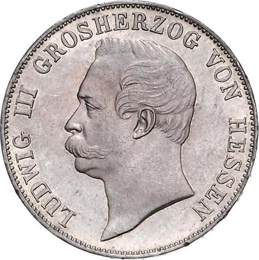 Аверс монеты - Талер 1859 года - цена серебряной монеты - Гессен-Дармштадт, Людвиг III