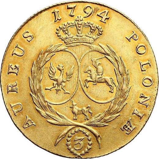 Реверс монеты - 3 дуката 1794 года "Восстание Костюшко" - цена золотой монеты - Польша, Станислав II Август