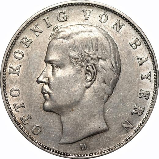 Аверс монеты - 3 марки 1913 года D "Бавария" - цена серебряной монеты - Германия, Германская Империя