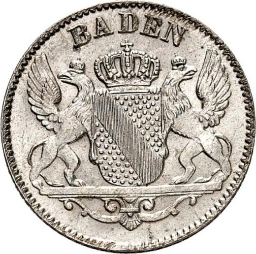 Awers monety - 6 krajcarów 1848 - cena srebrnej monety - Badenia, Leopold