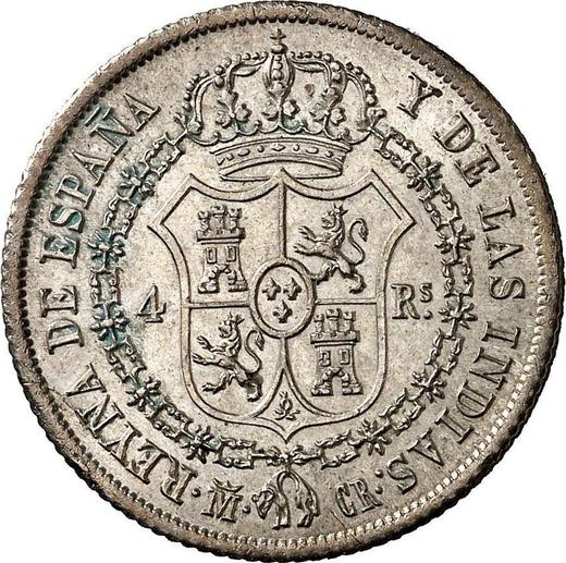 Реверс монеты - 4 реала 1834 года M CR - цена серебряной монеты - Испания, Изабелла II