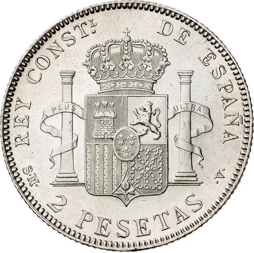 Revers 2 Pesetas 1905 SMV - Silbermünze Wert - Spanien, Alfons XIII