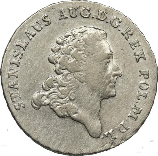 Аверс монеты - Двузлотовка (8 грошей) 1772 года IS - цена серебряной монеты - Польша, Станислав II Август