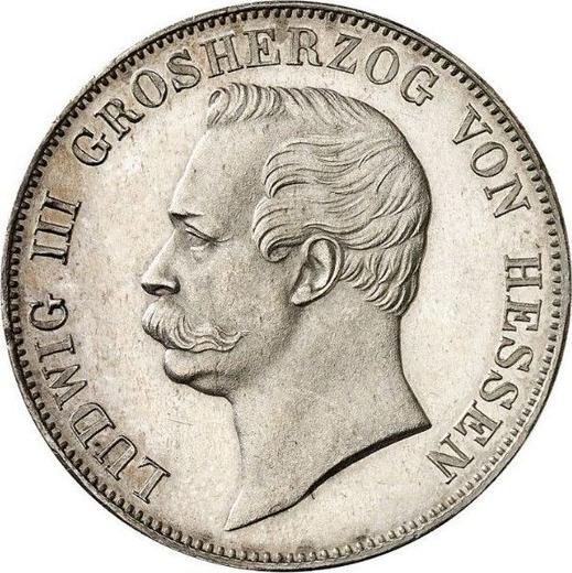 Аверс монеты - Талер 1857 года - цена серебряной монеты - Гессен-Дармштадт, Людвиг III