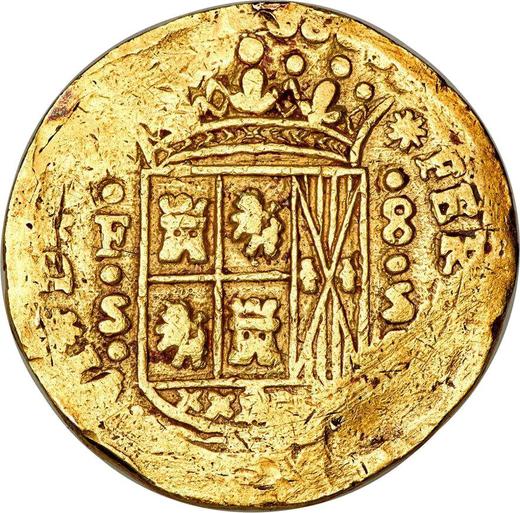 Anverso 8 escudos 1755 S "Tipo 1748-1756" - valor de la moneda de oro - Colombia, Fernando VI