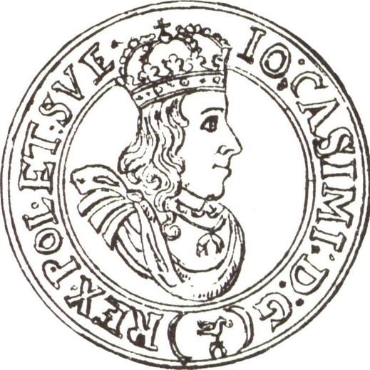 Obverse Pattern 1 Zloty (30 Groszy) 1663 - Silver Coin Value - Poland, John II Casimir