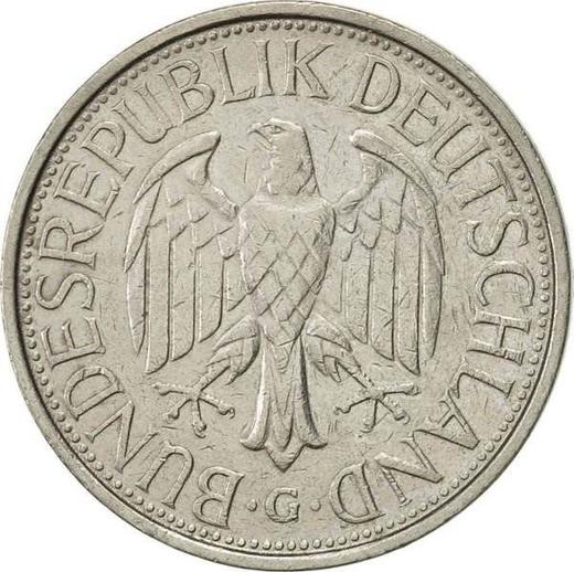 Реверс монеты - 1 марка 1982 года G - цена  монеты - Германия, ФРГ