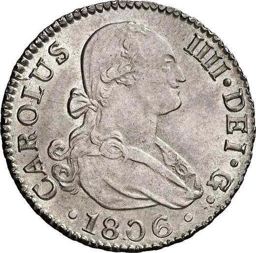 Аверс монеты - 2 реала 1806 года S CN - цена серебряной монеты - Испания, Карл IV