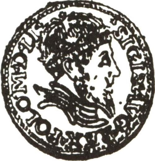 Anverso Trojak (3 groszy) 1556 "Lituania" - valor de la moneda de plata - Polonia, Segismundo II Augusto