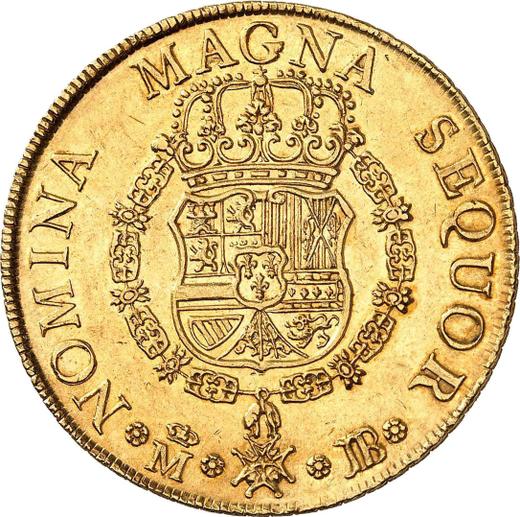 Reverso 8 escudos 1749 M JB - valor de la moneda de oro - España, Fernando VI