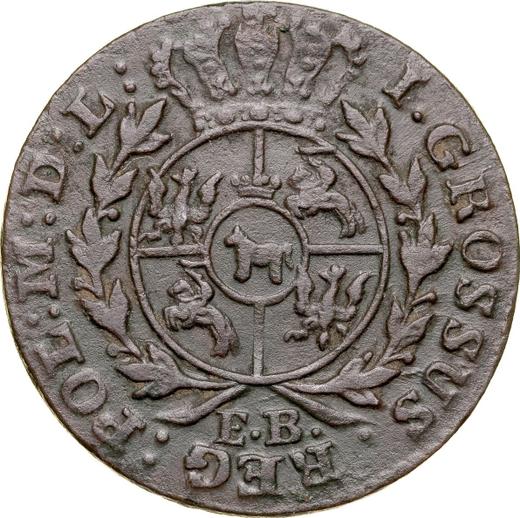 Reverso 1 grosz 1778 EB - valor de la moneda  - Polonia, Estanislao II Poniatowski