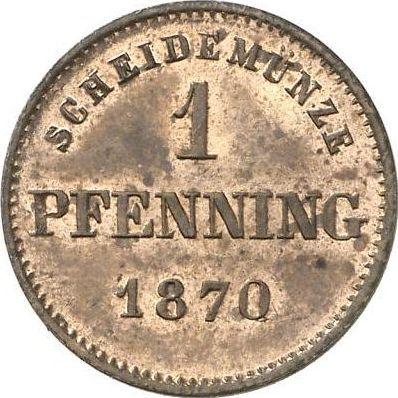 Реверс монеты - 1 пфенниг 1870 года - цена  монеты - Бавария, Людвиг II