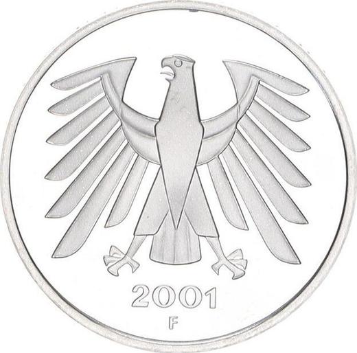 Reverso 5 marcos 2001 F - valor de la moneda  - Alemania, RFA