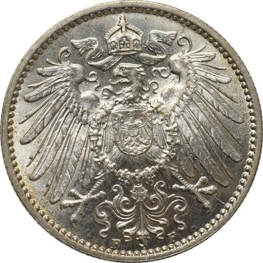 Rewers monety - 1 marka 1914 F "Typ 1891-1916" - cena srebrnej monety - Niemcy, Cesarstwo Niemieckie